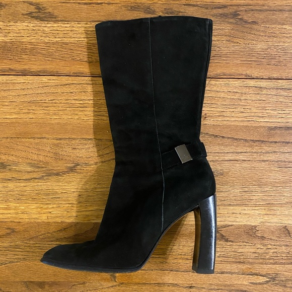 VINTAGE GUCCI BLACK SUEDE BOOTS - RARE - 40.5 EU - Picture 2 of 8